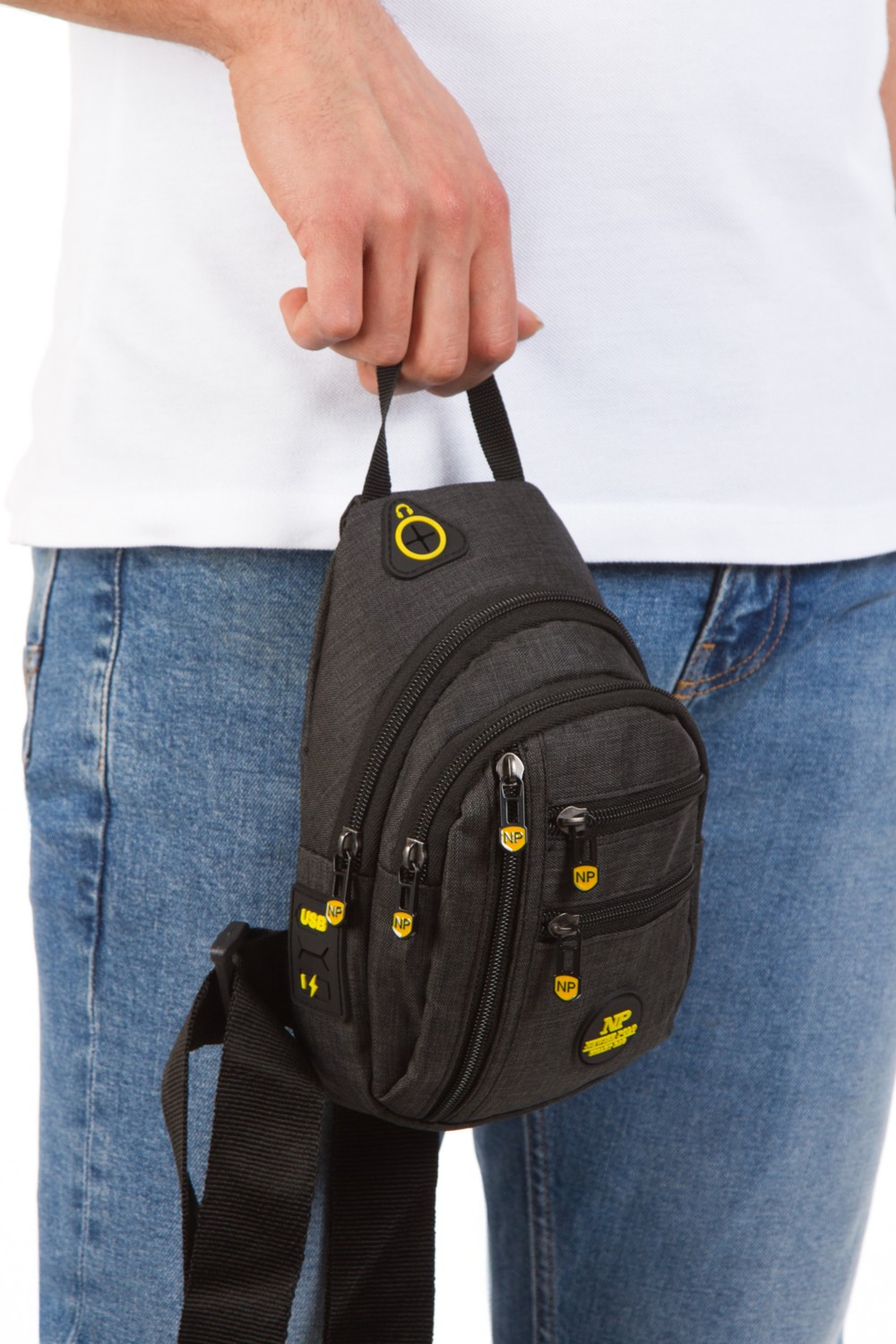 Sannora Bags Unisex Su Geçirmez Kulaklık USB Çıkışlı Çapraz Askılı Çanta Bel Omuz ve Göğüs Çanta Günlük Bodybag görsel 7