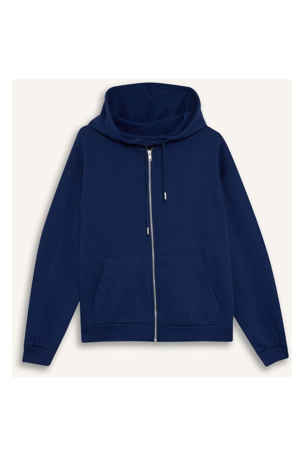 DeFacto Relax Fit Kapüşonlu Cepli Basic Düz Fermuarlı Sweatshirt C1809AX24WN görsel 6