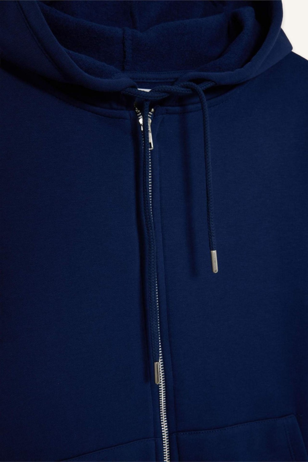 DeFacto Relax Fit Kapüşonlu Cepli Basic Düz Fermuarlı Sweatshirt C1809AX24WN görsel 7