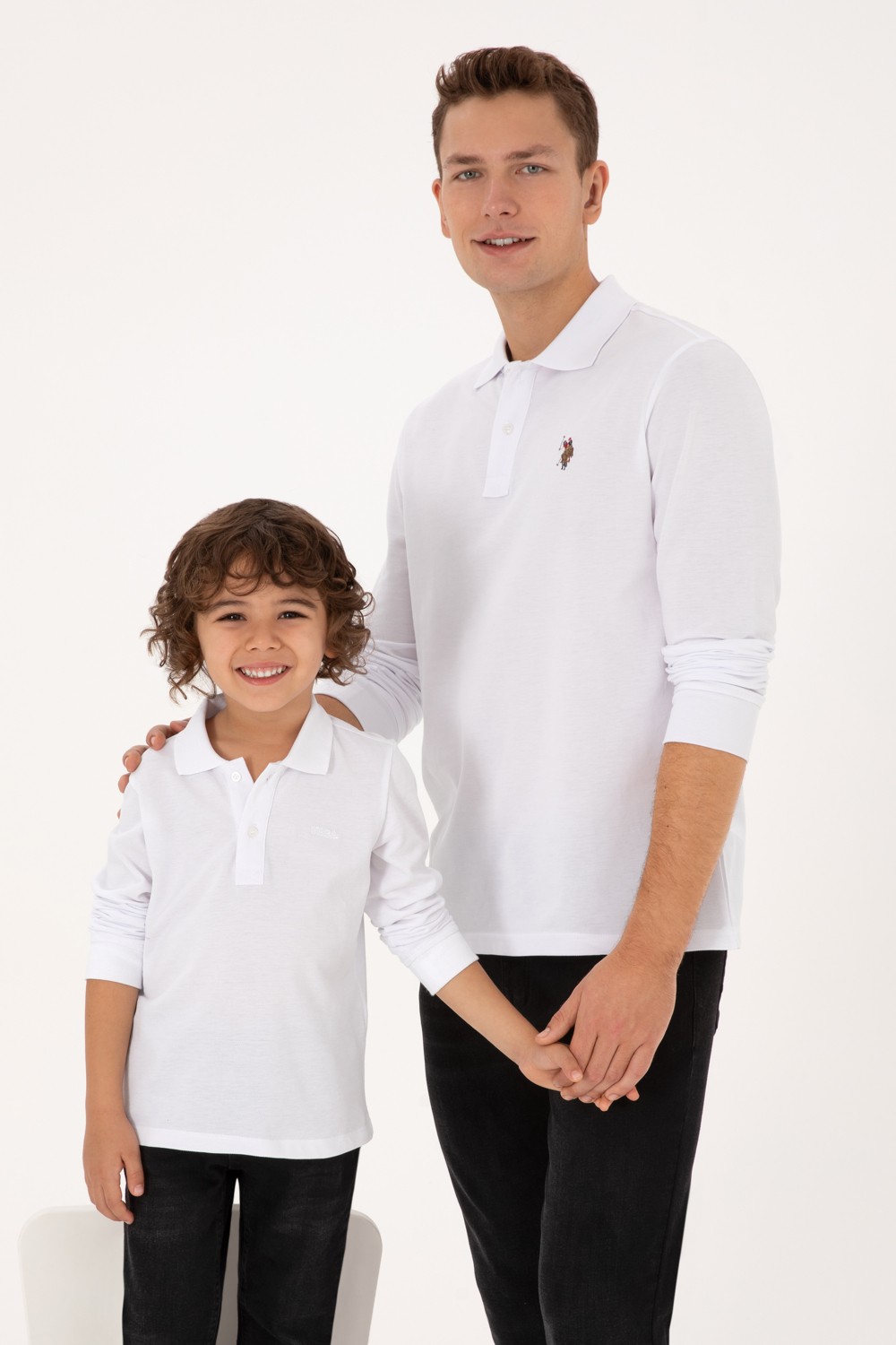 U.S. Polo Assn. Erkek Regular Fit Polo Yaka Siyah Basic Sweatshirt 50313772-VR046