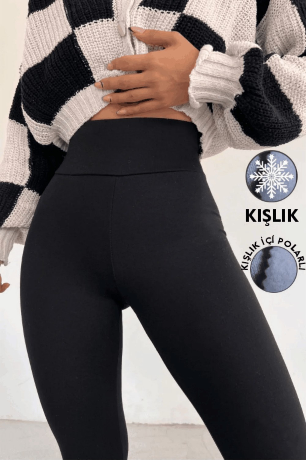 Balta Collection Kadın Siyah Kışlık Içi Polarlı Yüksek Bel Toparlayıcı Korseli Interlok Çelik Örme Tayt Iç Göstermez