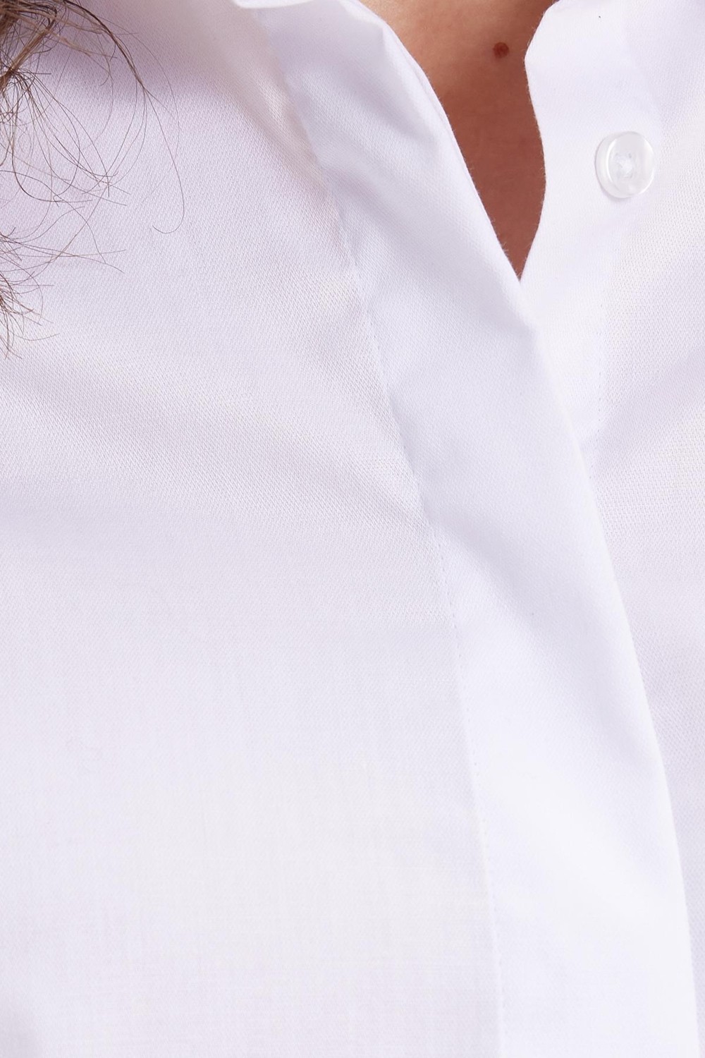 Tudors Kadın Slim Fit Non-Iron Pamuklu Vücuda Oturan Ütü Gerektirmez Pensli Beyaz Gömlek görsel 6