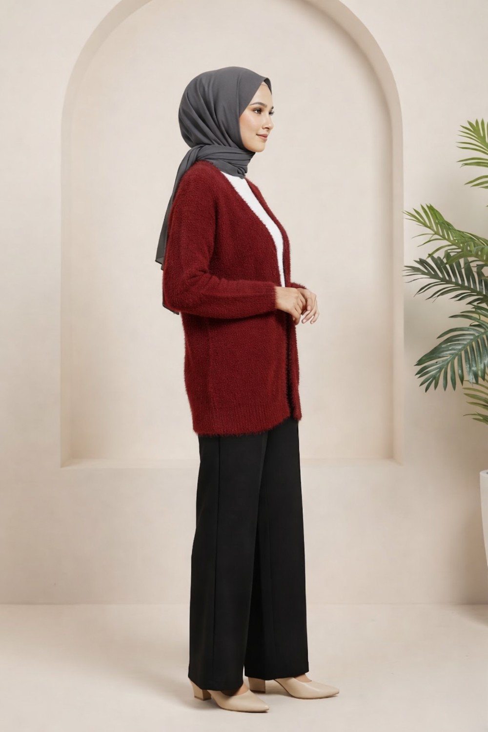 Tesettür Diyarı Triko Frost Hırka- Siyah Standart (36-42 Uyumlu) görsel 8
