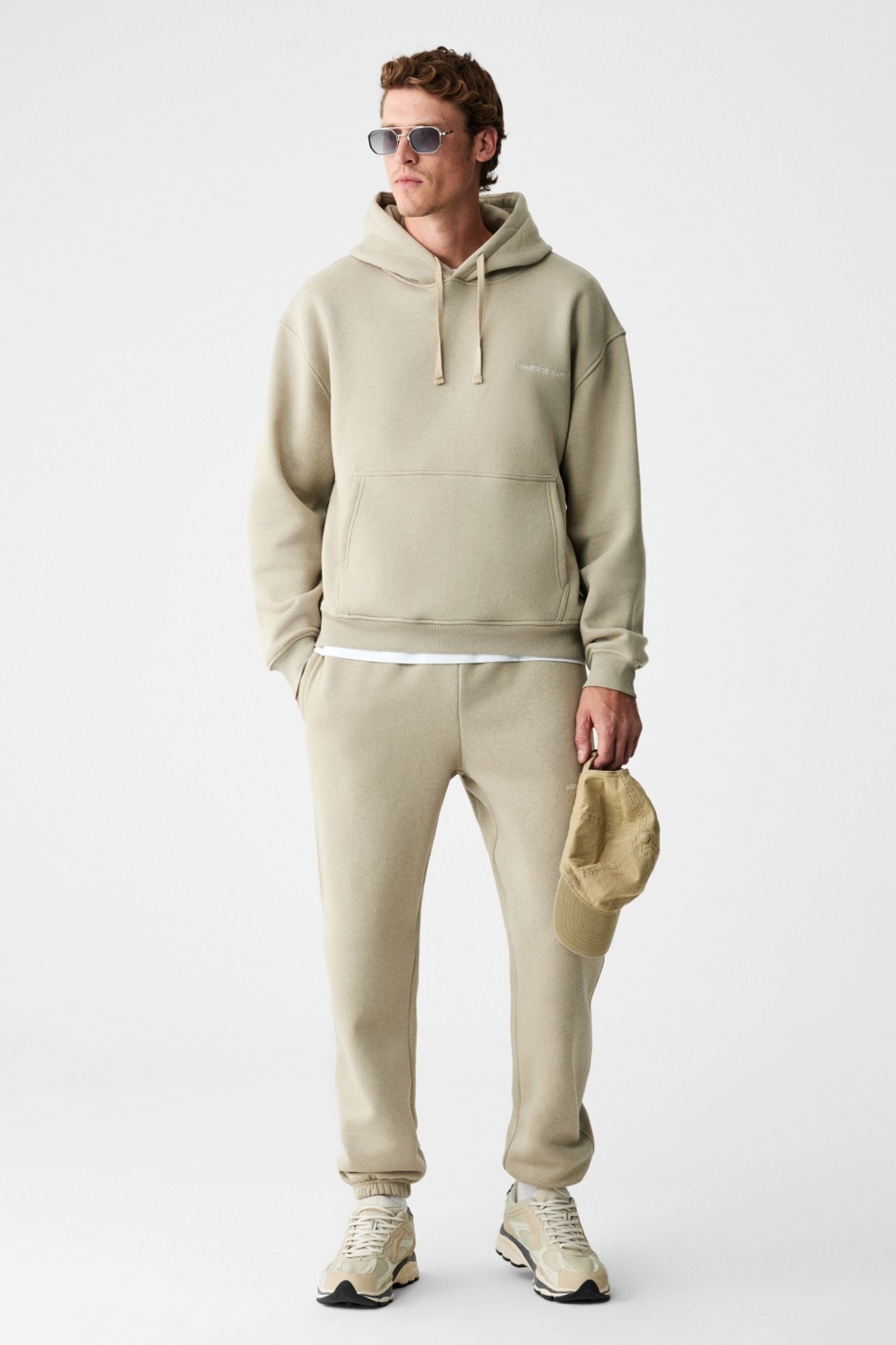 Grimelange MARSHALLHOODIE Erkek Pamuklu İçi Polarlı Nakışlı Relaxed Koyu Lacivert Eşofman Takımı