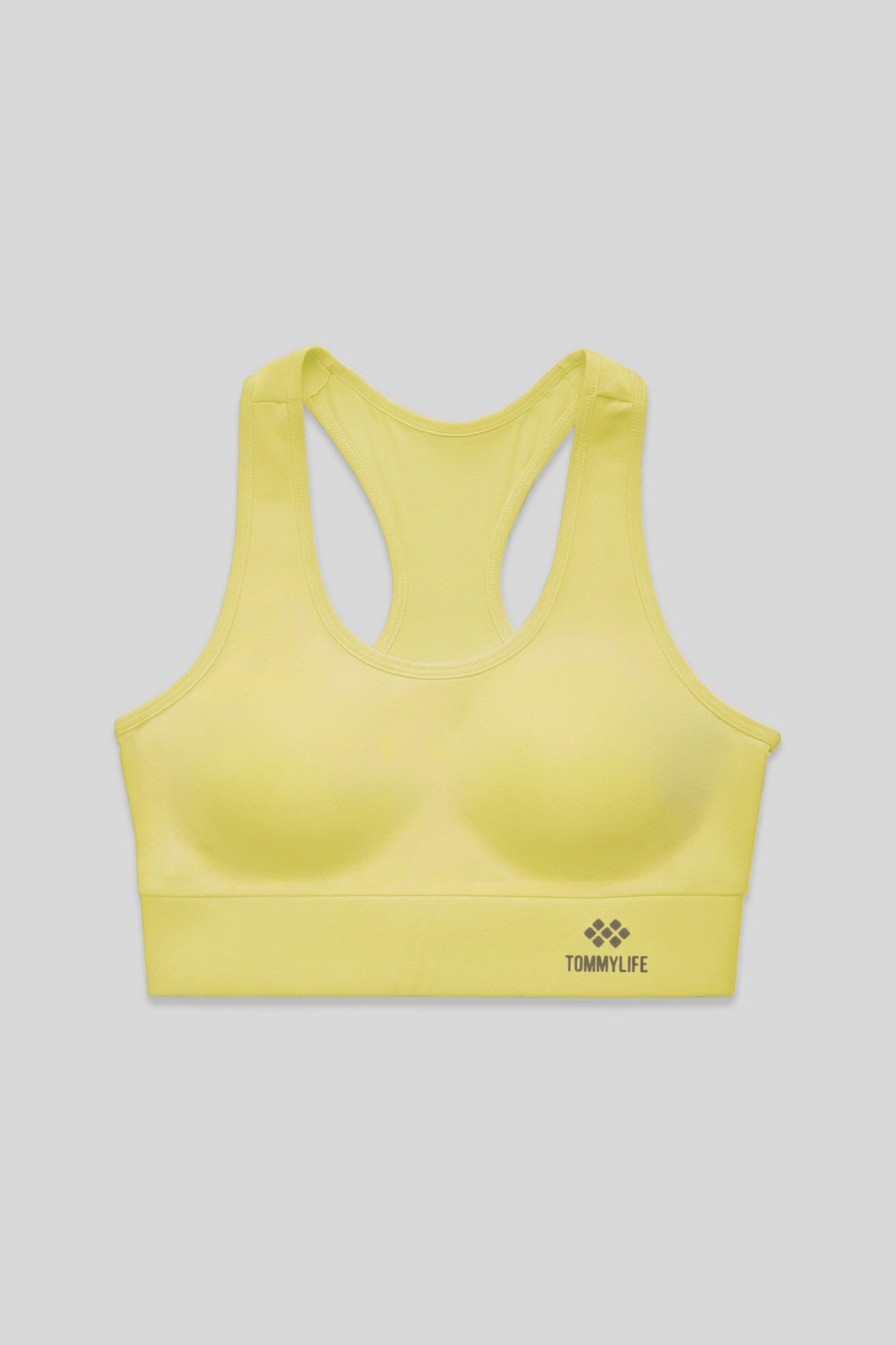 Tommy Life Neon Sarı Sırt Detaylı Dar Kalıp U Yaka Kadın Spor Büstiyer - 97120