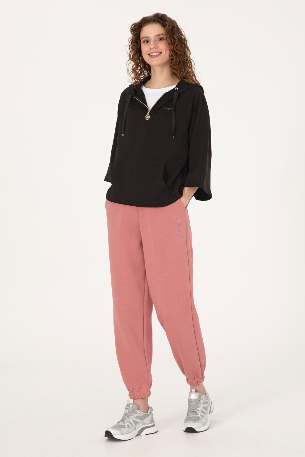 U.S. Polo Assn. Kadın Siyah Basic Sweatshirt 50319959-VR046 görsel 4