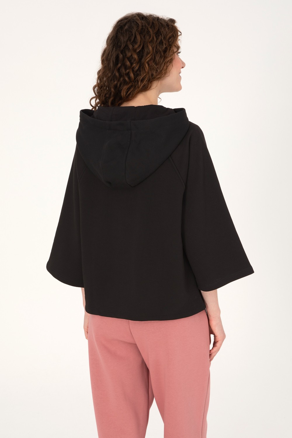 U.S. Polo Assn. Kadın Siyah Basic Sweatshirt 50319959-VR046 görsel 5