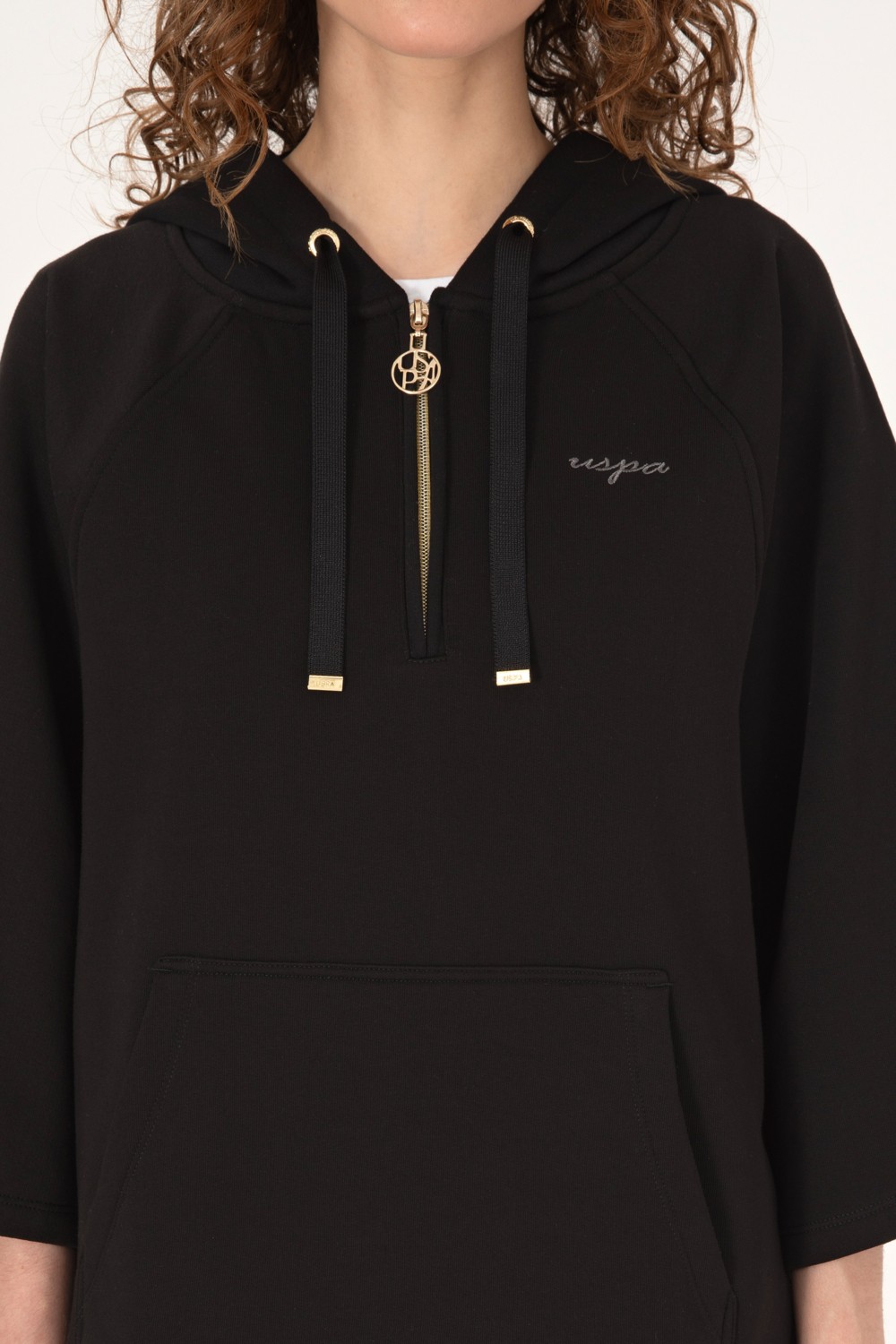 U.S. Polo Assn. Kadın Siyah Basic Sweatshirt 50319959-VR046 görsel 6