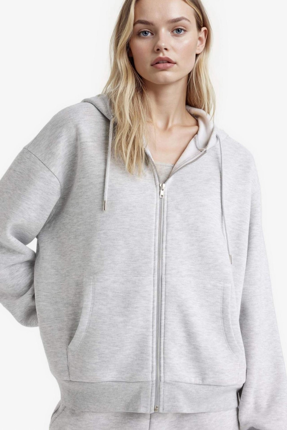 DeFacto Relax Fit Kapüşonlu Cepli Basic Fermuarlı Sweatshirt C1809AX25AU