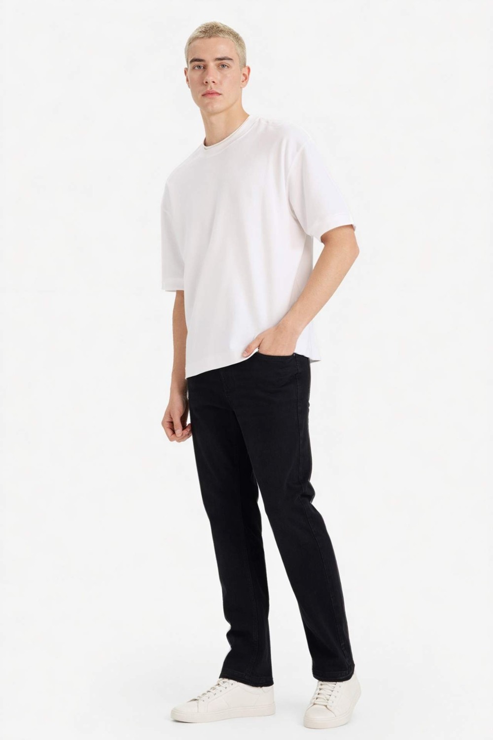 DeFacto Sergio Regular Fit Normal Bel Boru Paça Jean Pantolon W6868AZ26SP görsel 2