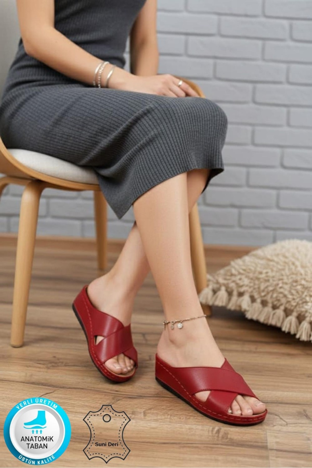 Neon Shoes Desy Kadın Ortopedik Taban Şık Konfor Modeli Günlük Terlik Genç Anne Ev Dışarı Terliği görsel 7