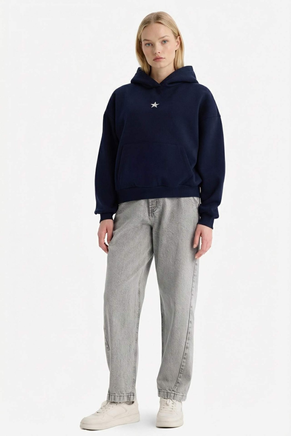 DeFacto Oversize Kapüşonlu Kalın Kumaş Sweatshirt G7628AX25CW görsel 2