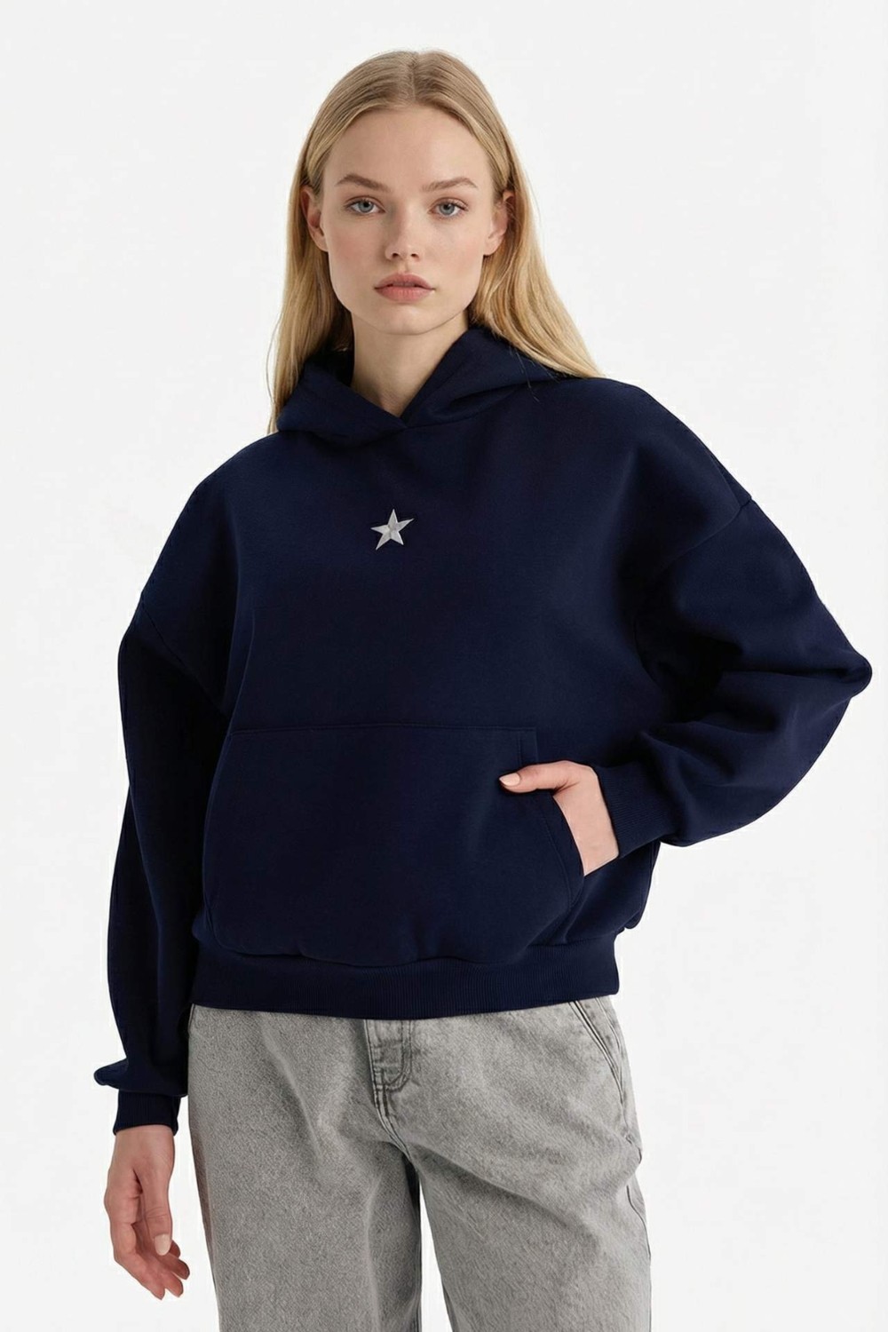 DeFacto Oversize Kapüşonlu Kalın Kumaş Sweatshirt G7628AX25CW görsel 3