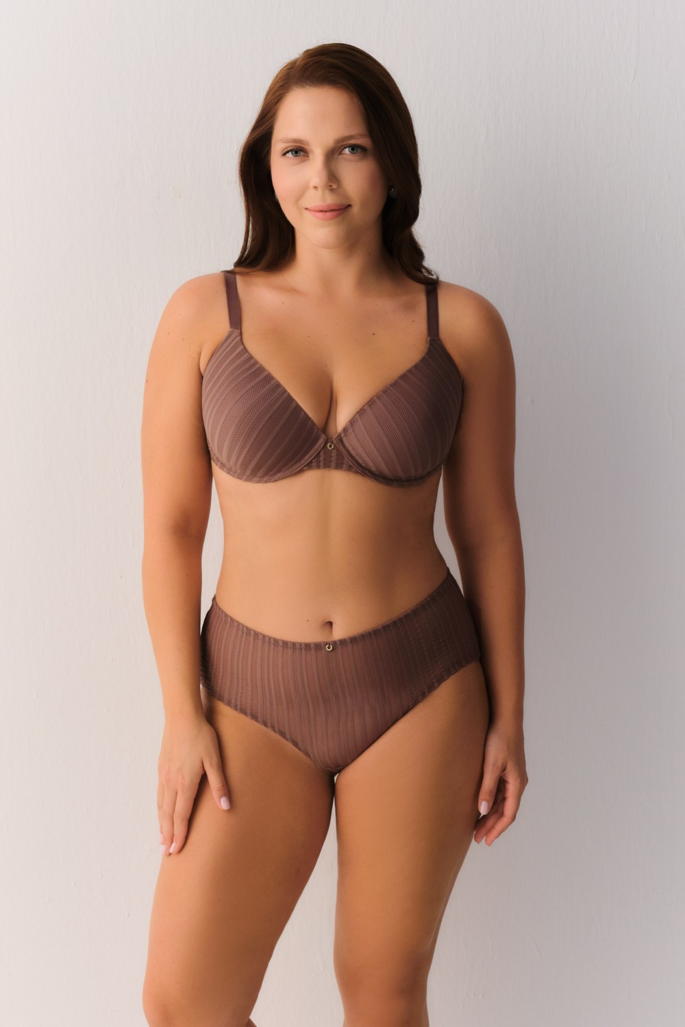 Suwen Stripe Basic Yüksek Bel Slip Külot görsel 2
