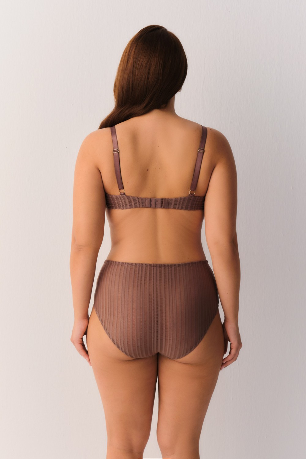 Suwen Stripe Basic Yüksek Bel Slip Külot görsel 4