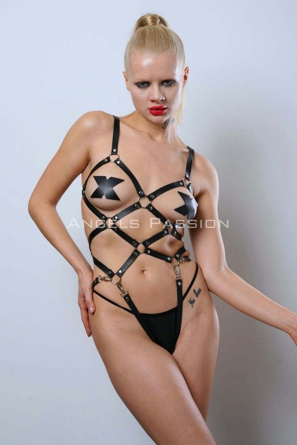Motto10 Butik HDY MOTTO10 Butik Deri Fantezi Giyim, Vücudu Saran Full Body Harness - APFT811