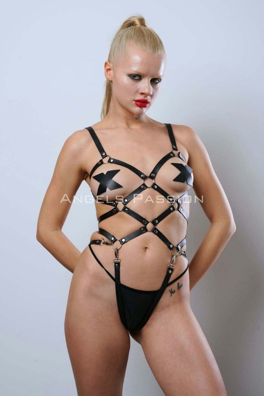 Motto10 Butik HDY MOTTO10 Butik Deri Fantezi Giyim, Vücudu Saran Full Body Harness - APFT811 görsel 2