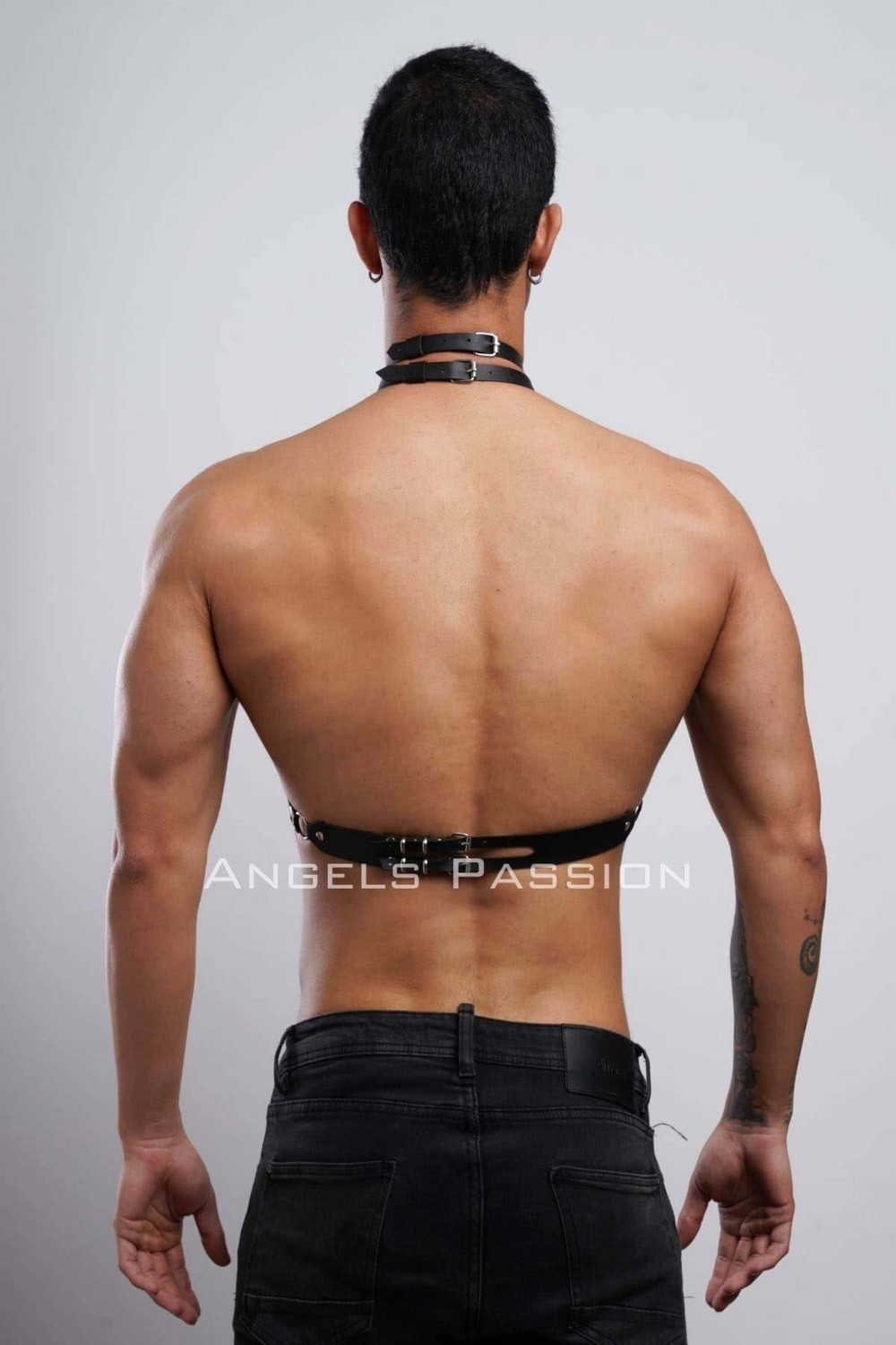 Motto10 Butik Erkek Parti Aksesuarı, Şık Deri Harness Kemer, Erkek Deri Göğüs Harness - APFTM113 görsel 4