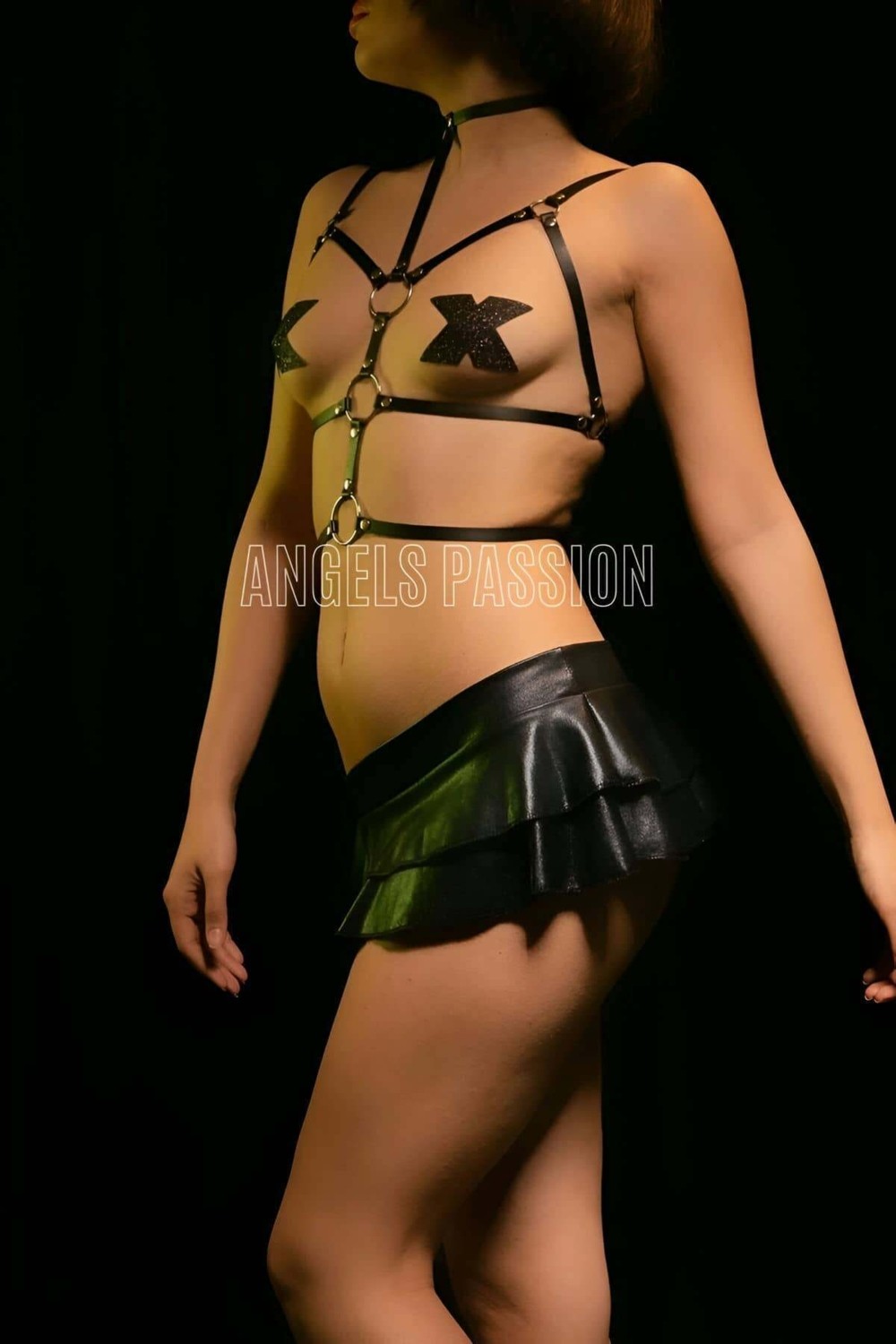 Motto10 Butik Deri Göğüs Üzeri Aksesuar, Seksi Deri Fantazi Giyim Göğüs Harness - APFT184 görsel 2