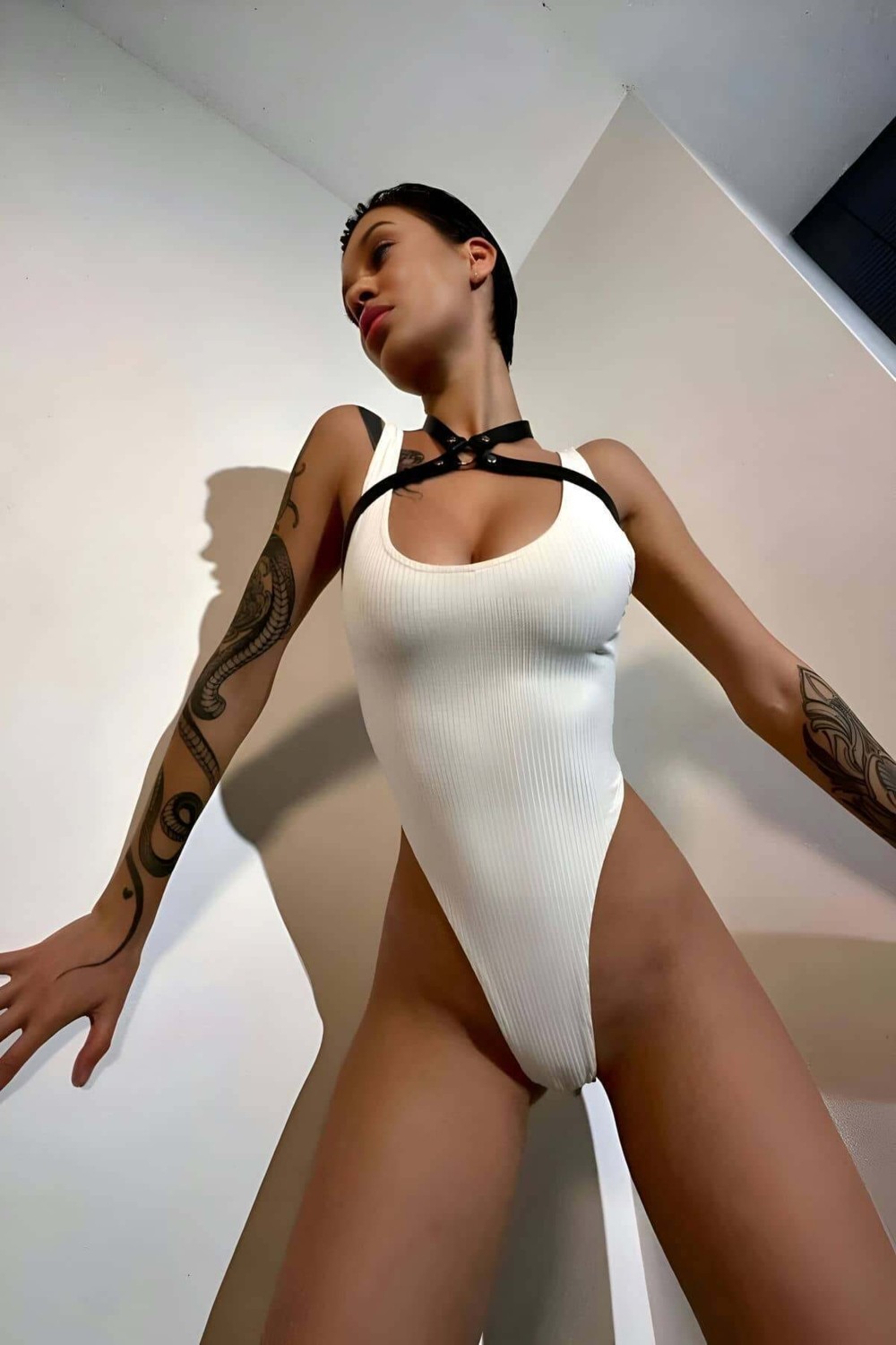 Motto10 Butik Seksi Boyundan Askılı Vücut Kemeri, Göğüs Harness - APFT1126 görsel 4