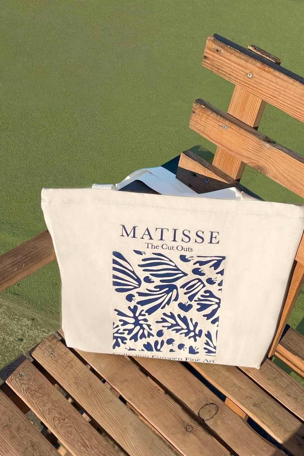 Giftora Matisse Desenli Bez Çanta - Sanatsal Kanvas Omuz Çantası - Kadın Alışveriş Çantası görsel 2