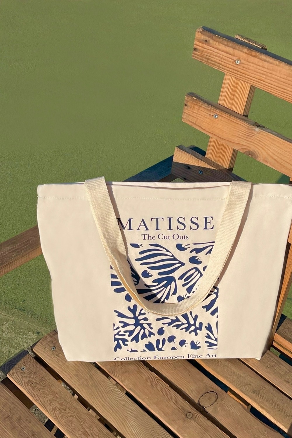 Giftora Matisse Desenli Bez Çanta - Sanatsal Kanvas Omuz Çantası - Kadın Alışveriş Çantası görsel 3