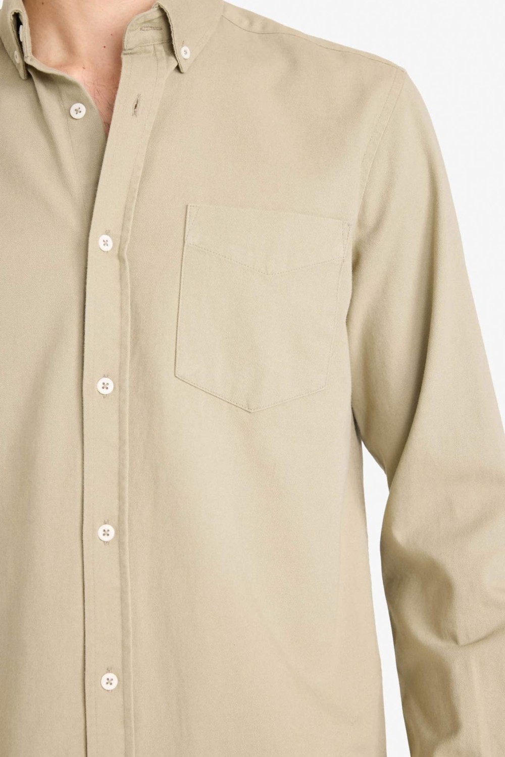 DeFacto %100 Pamuk Regular Fit Polo Yaka Gabardin Uzun Kollu Gömlek F1261AX26SP görsel 4