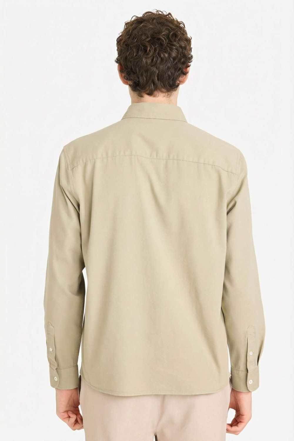 DeFacto %100 Pamuk Regular Fit Polo Yaka Gabardin Uzun Kollu Gömlek F1261AX26SP görsel 5