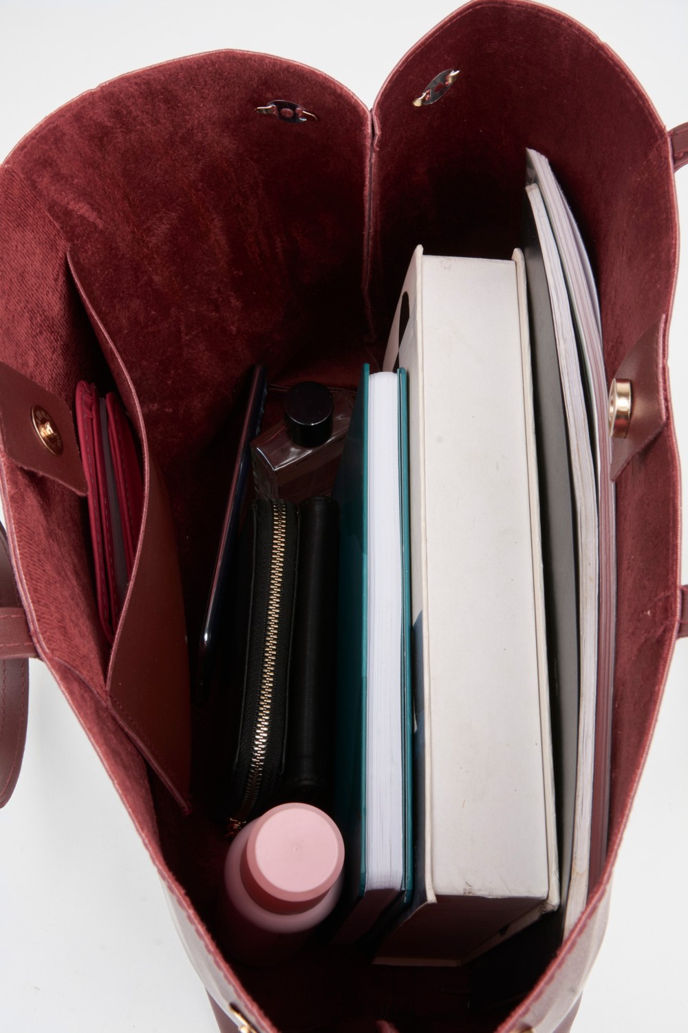 Vivaq Kadın Aster Taba Suni Deri Kenar Çıt Çıt Katlamalı ve Kapamalı El Kol ve Omuz Çantası görsel 2