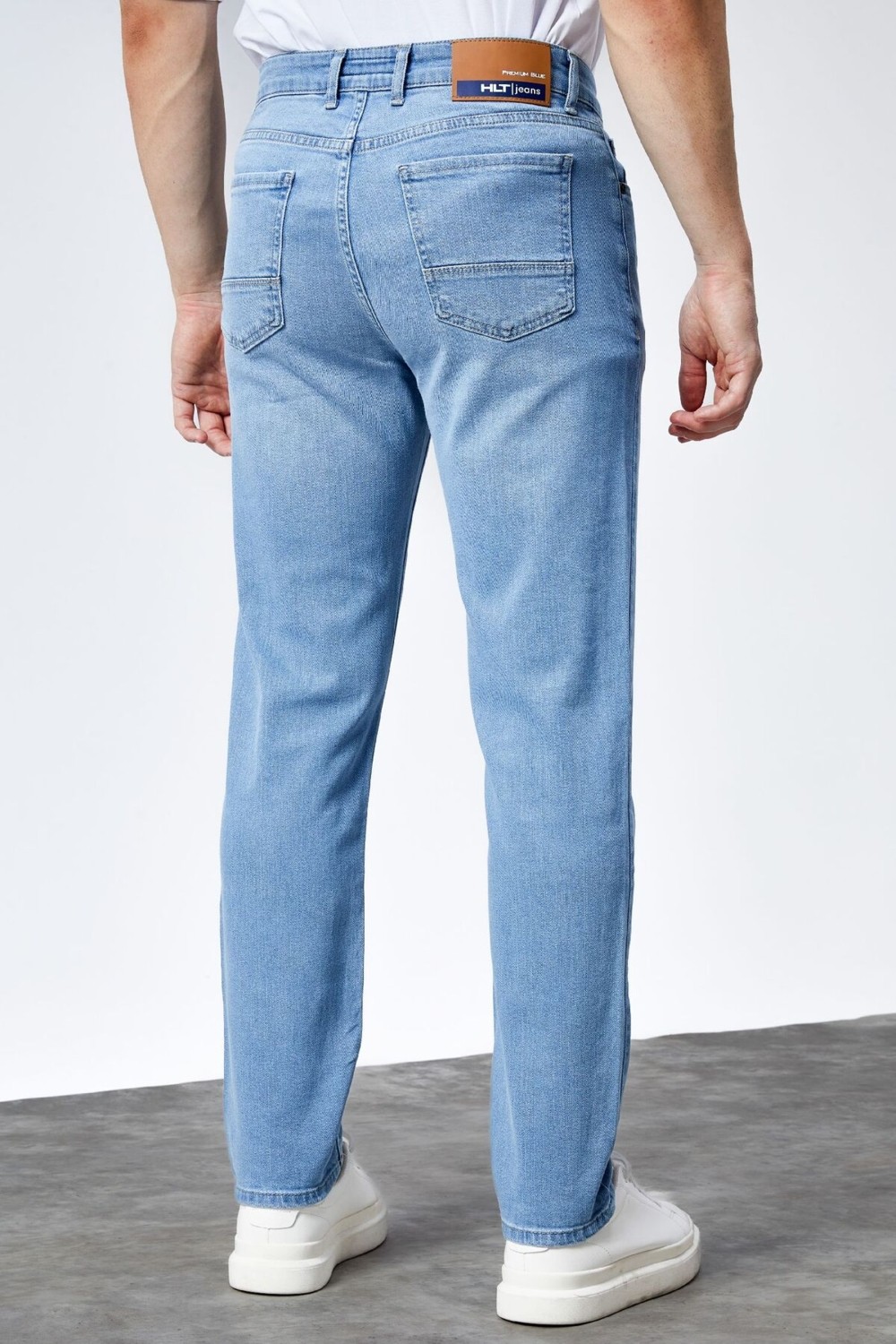 Hlt Jeans Erkek Buz Mavi Regular Fit Boru Paça Esnek Likralı Jeans Kot Pantolon HLTHE001981 görsel 6