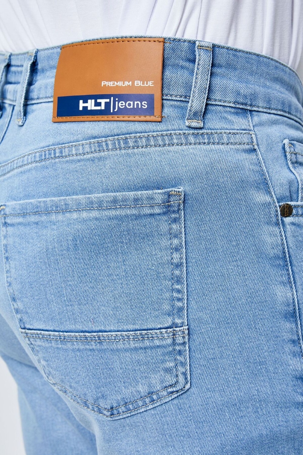 Hlt Jeans Erkek Buz Mavi Regular Fit Boru Paça Esnek Likralı Jeans Kot Pantolon HLTHE001981 görsel 7