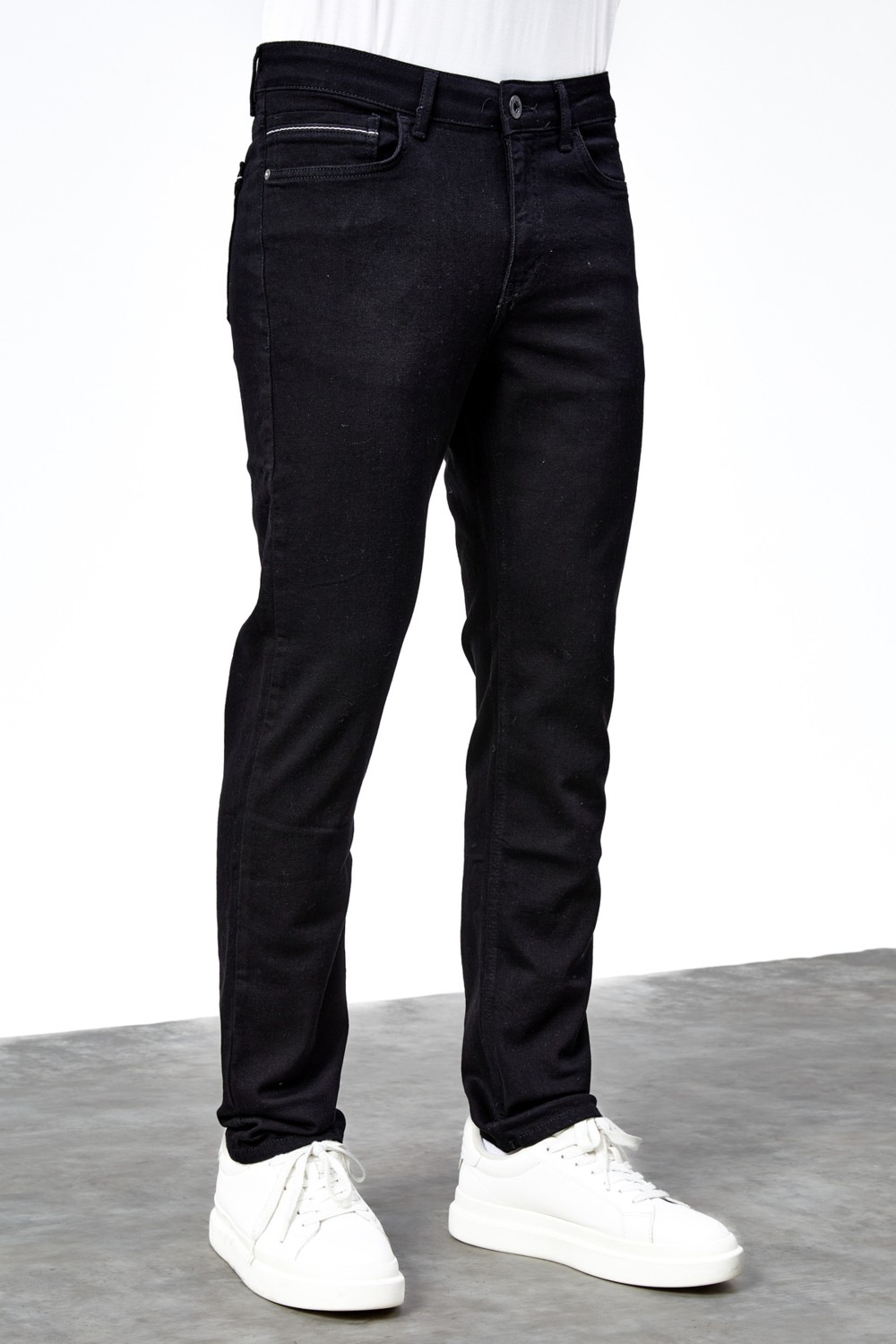 Hlt Jeans Erkek Siyah Şeritli Model Regular Fit Rahat Kesim Esnek Likralı Denim Jeans Kot Pantolon Hlthe001914 görsel 8