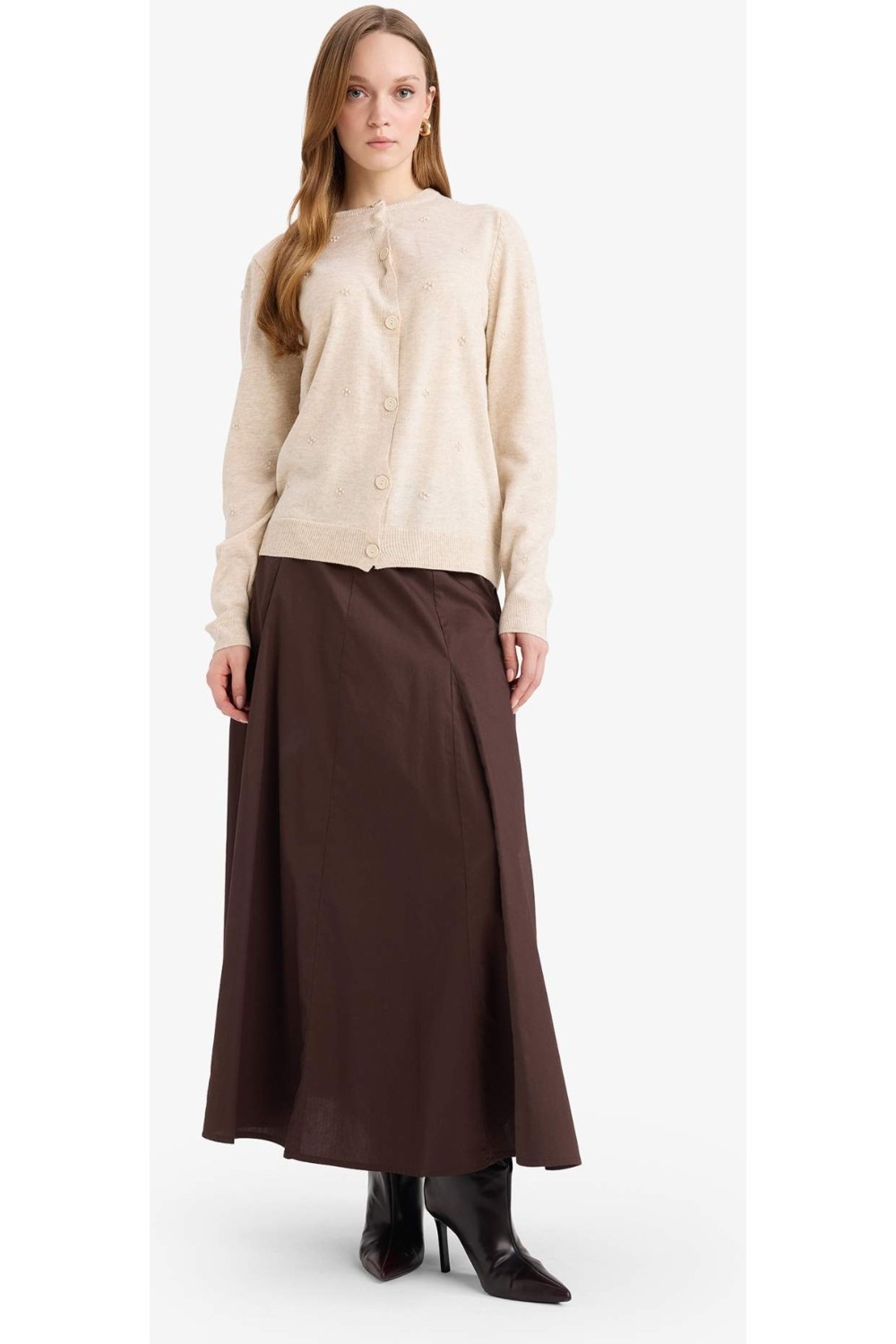 DeFacto Regular Fit Bisiklet Yaka Triko Hırka G7634AX26SP görsel 2