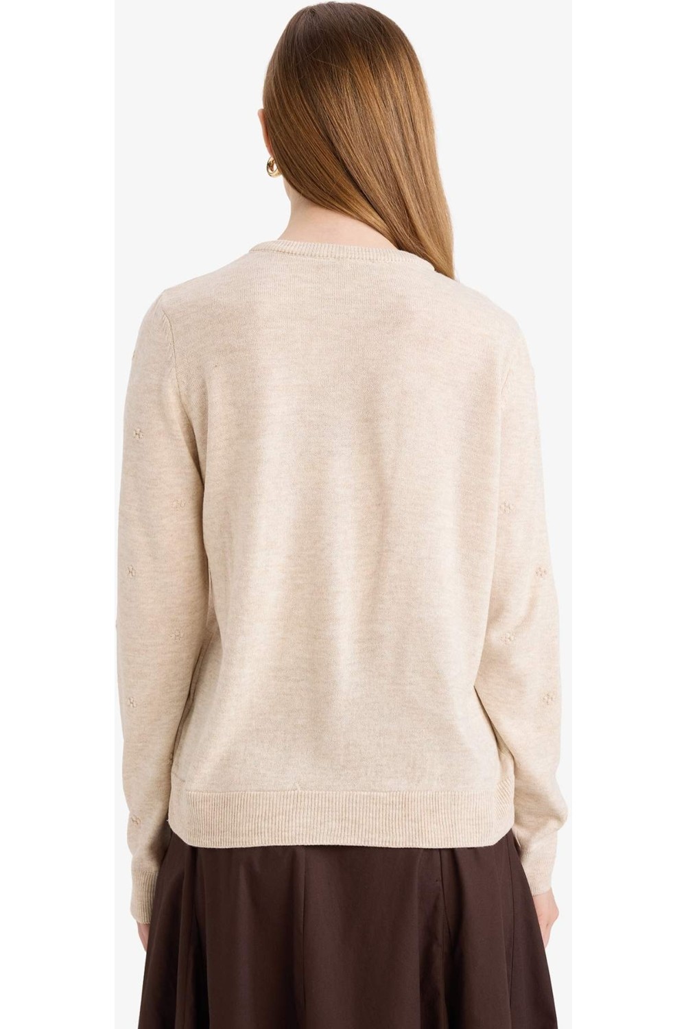 DeFacto Regular Fit Bisiklet Yaka Triko Hırka G7634AX26SP görsel 5