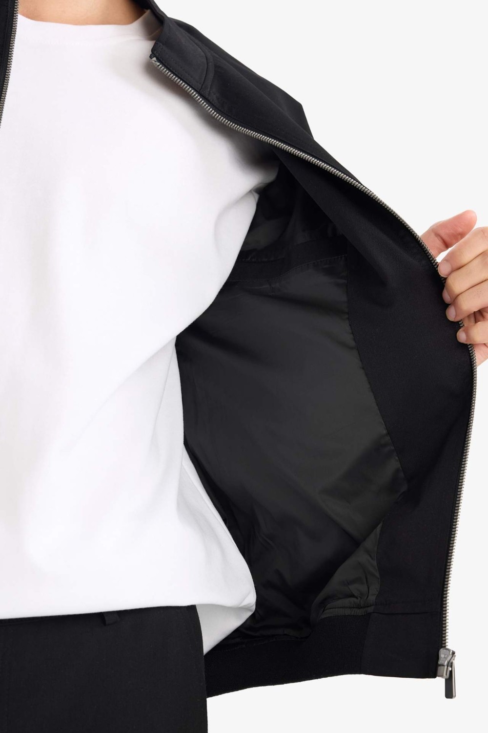 DeFacto Slim Fit Dik Yaka Astarlı Fermuarlı Mont D7338AX26SP görsel 6