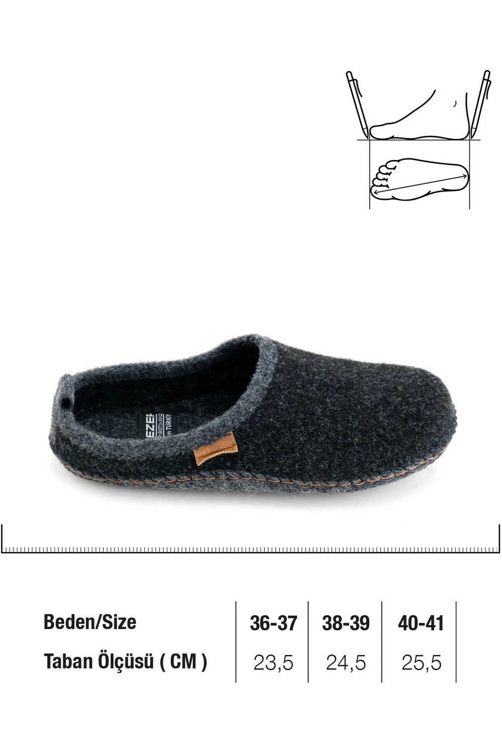 Gezer Unisex Kışlık Keçe Sessiz Rahat Taban Ev Halı Misafir Terliği görsel 5