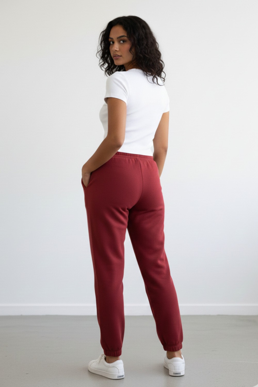 Soft & Basic Softandbasic Kadın Mevsimlik Geniş Kalıp Paça Lastikli Salaş Yüksek Bel Eşofman Altı görsel 3