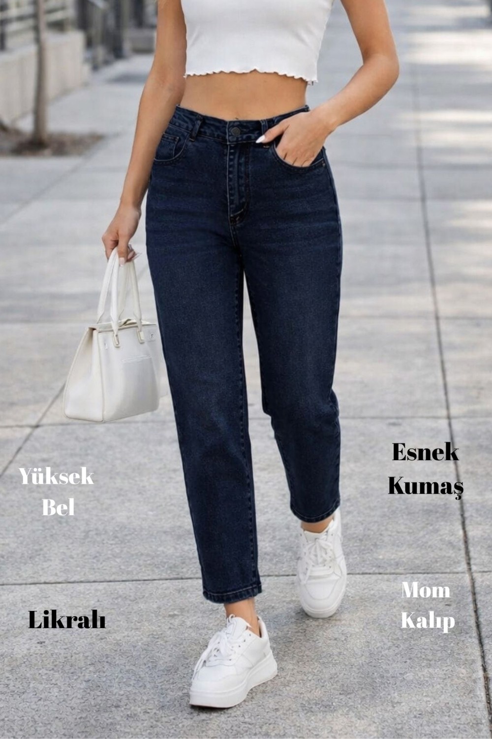 Cedy Denim Kadın Yüksek Bel Soho Boyfriend Jean C599