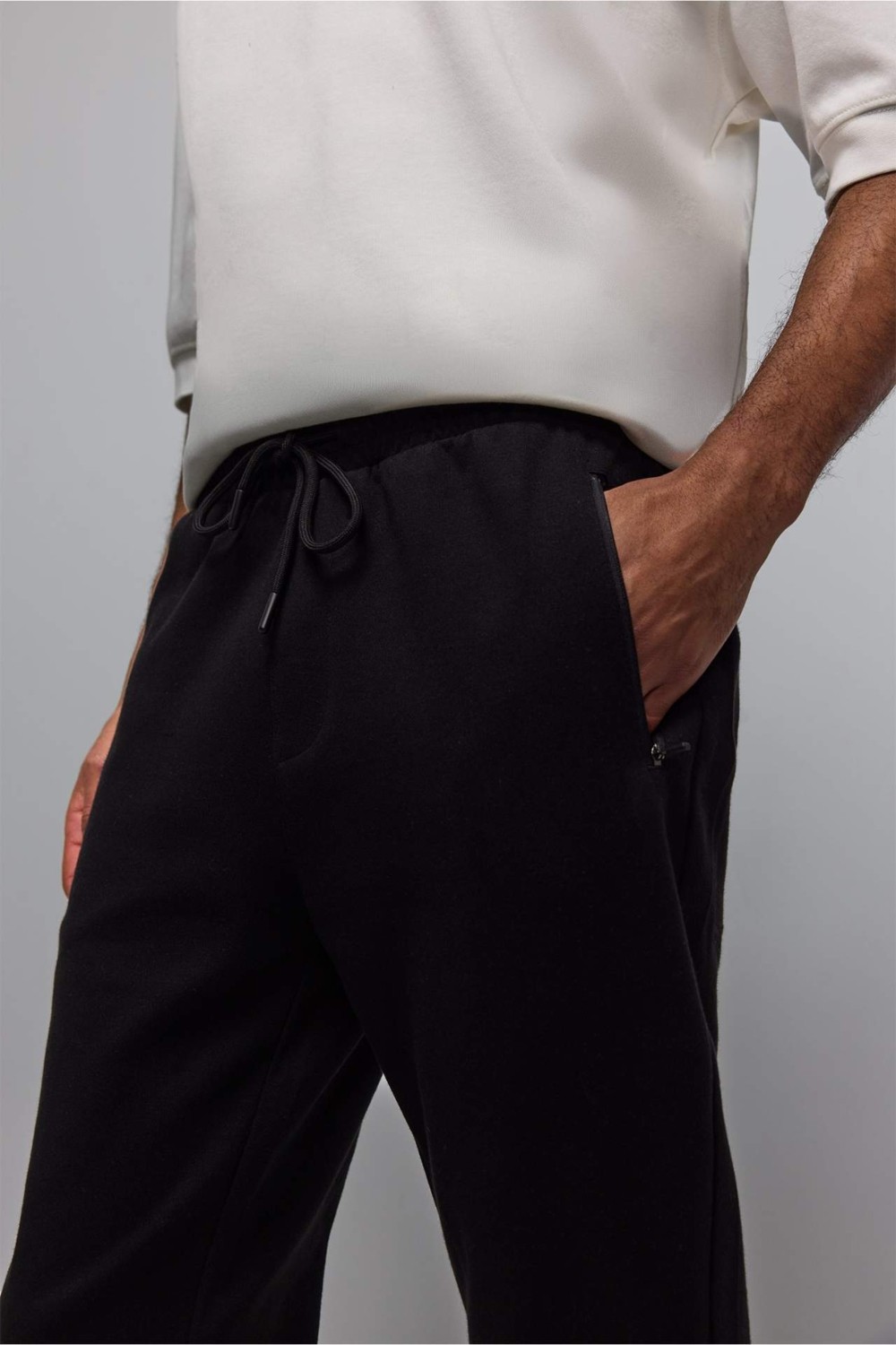 DeFacto Slim Fit Fermuarlı Basic Standart Paça Sporcu İnce Jogger Eşofman Altı S3309AZ26SP görsel 5
