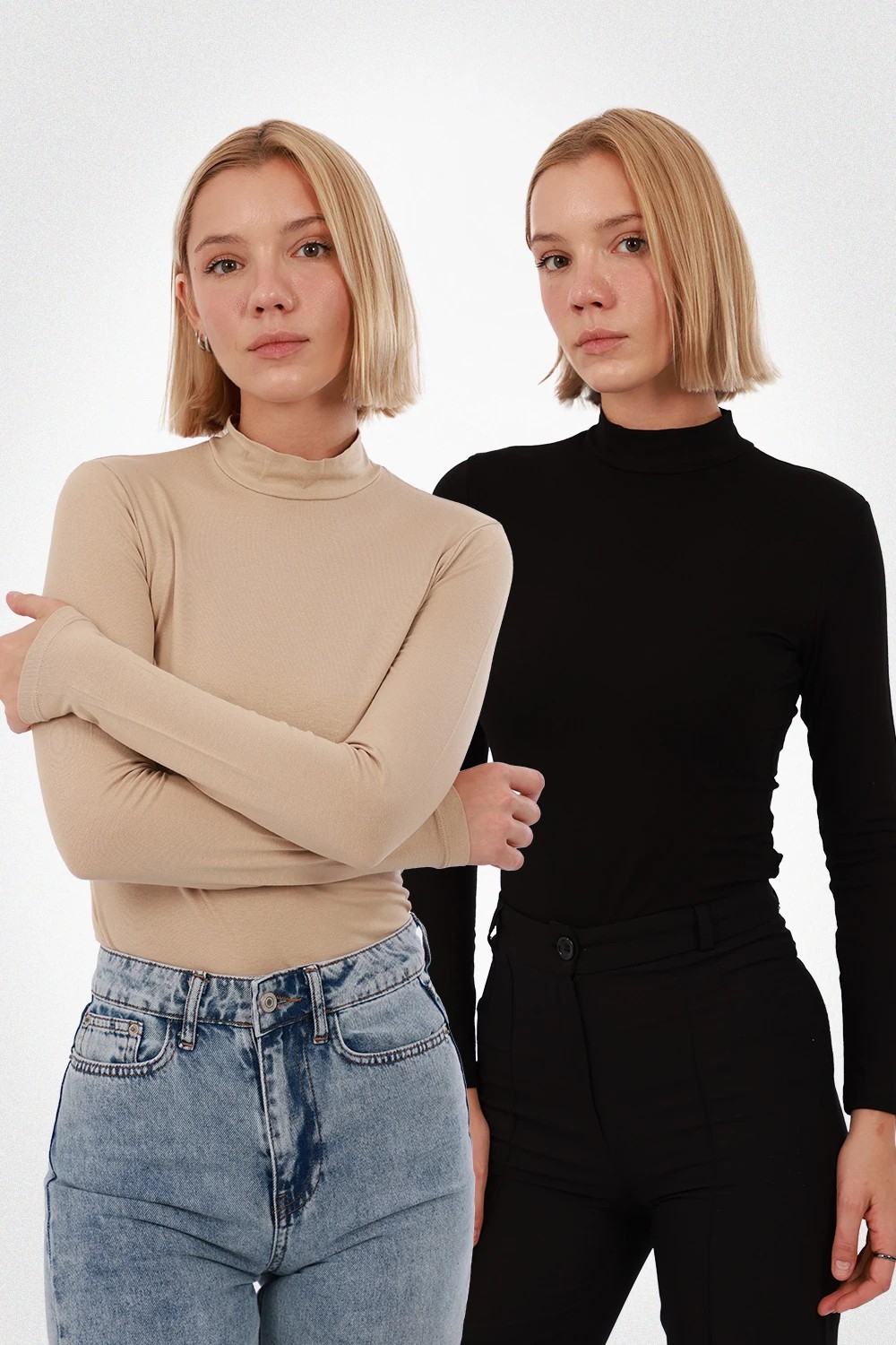 Yade Fashion Kadın Uzun Kol Body 2’li Set
