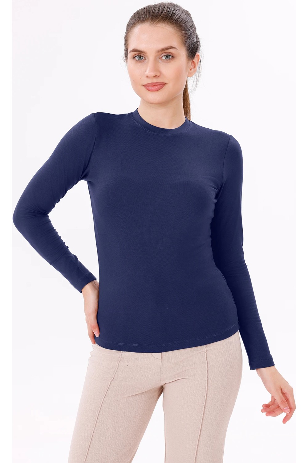 Yade Fashion Uzun Kol Bisiklet Yaka Body 2\'li Set görsel 2