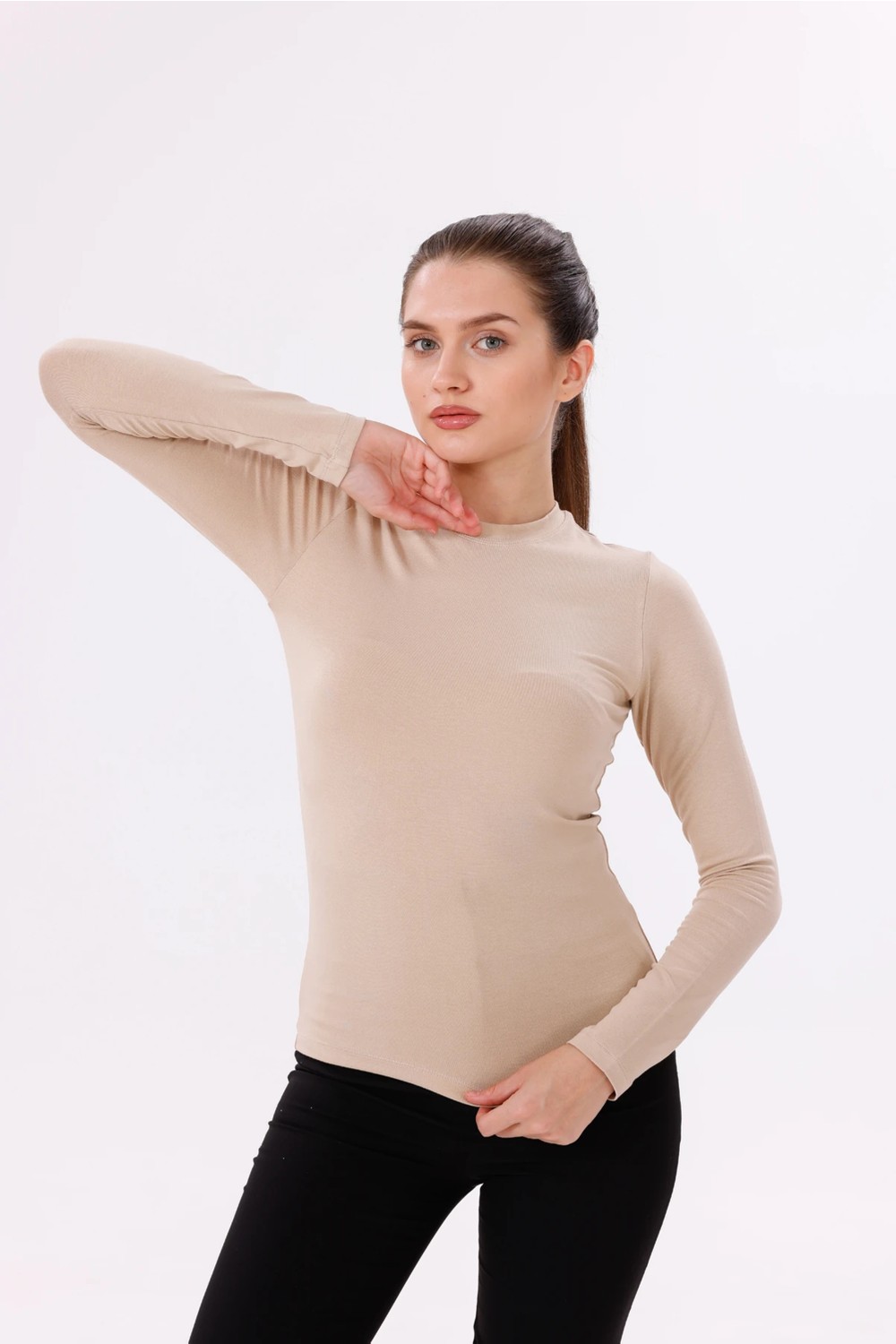 Yade Fashion Uzun Kol Bisiklet Yaka Body 2\'li Set görsel 3