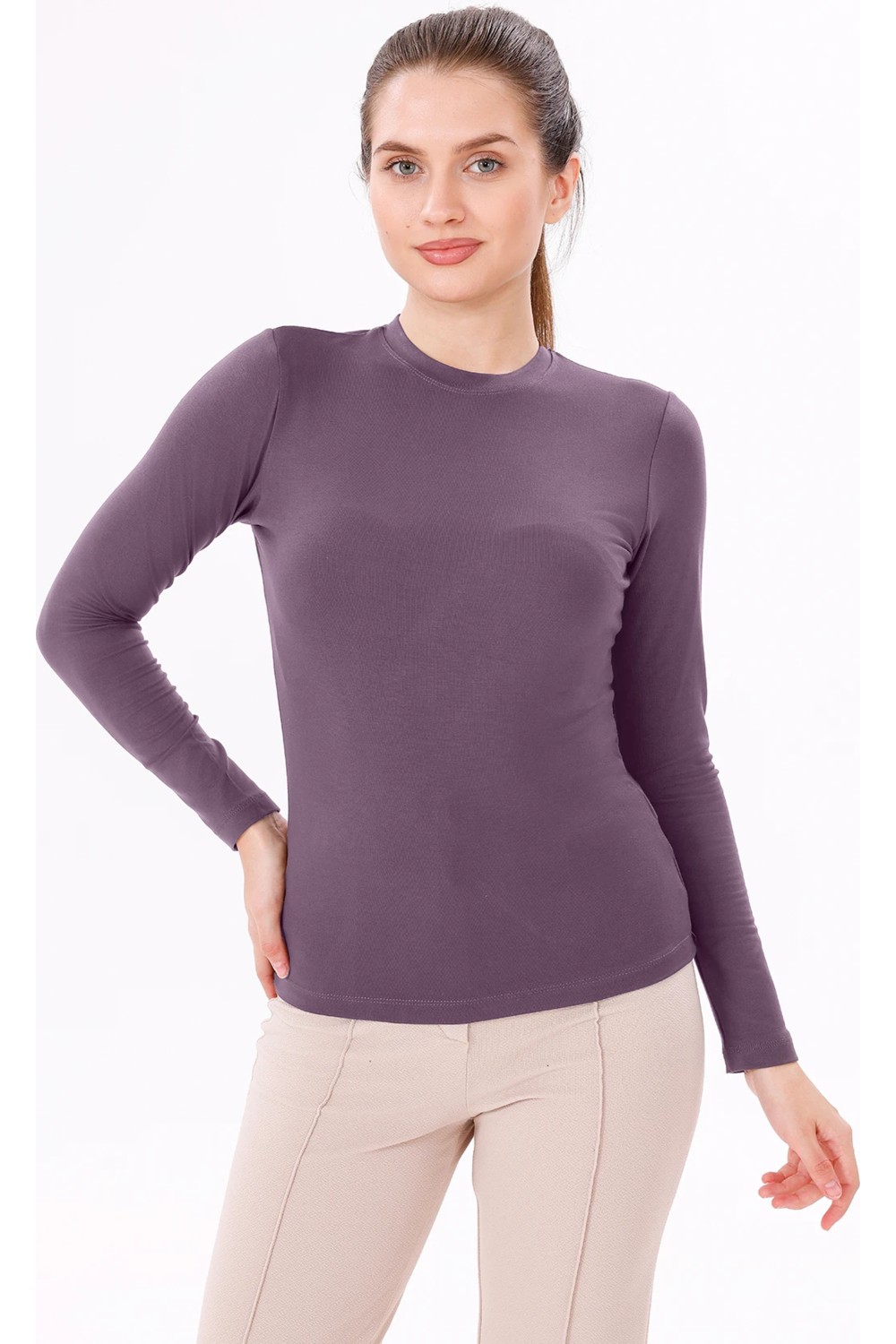 Yade Fashion Uzun Kol Bisiklet Yaka Body 2\'li Set görsel 8