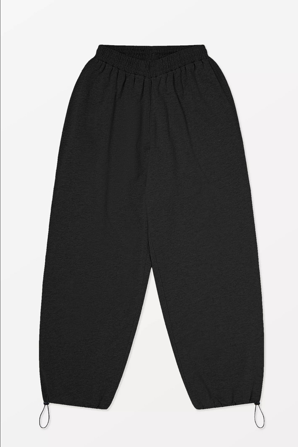 BSBSPOR Yazlık Eşofman Altı Kadın Erkek İçin Lastikli Paça Oversize Kesim Siyah görsel 2