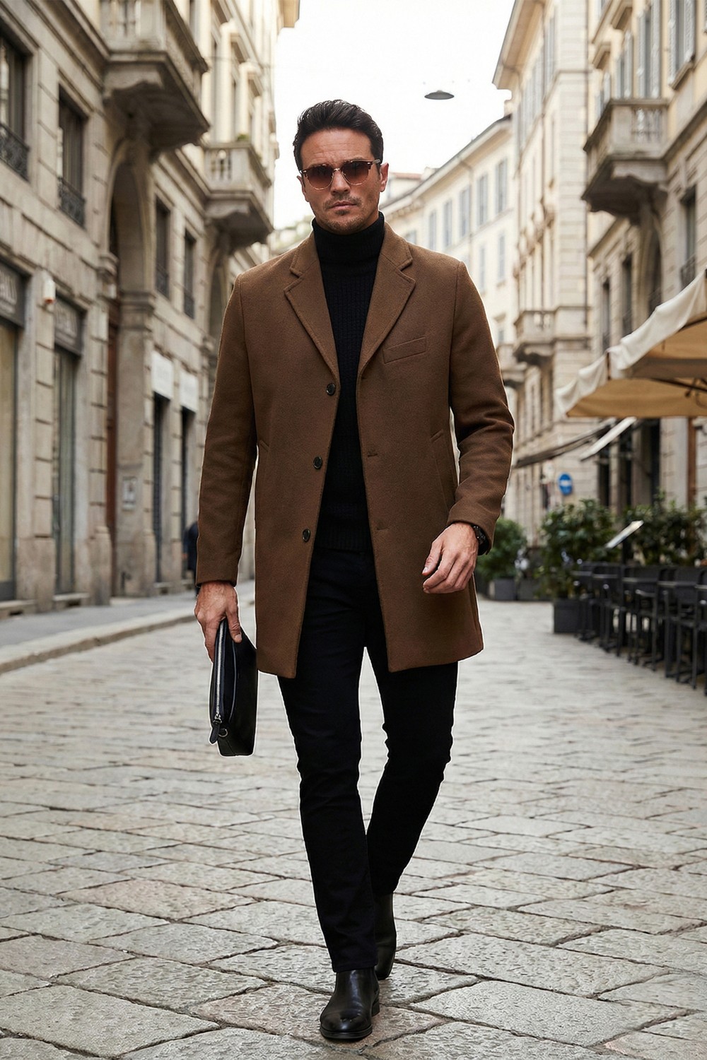 Buratti Slim Fit Pamuklu Düğmeli Kaşe Kaban Erkek Kaban 5840098 görsel 8