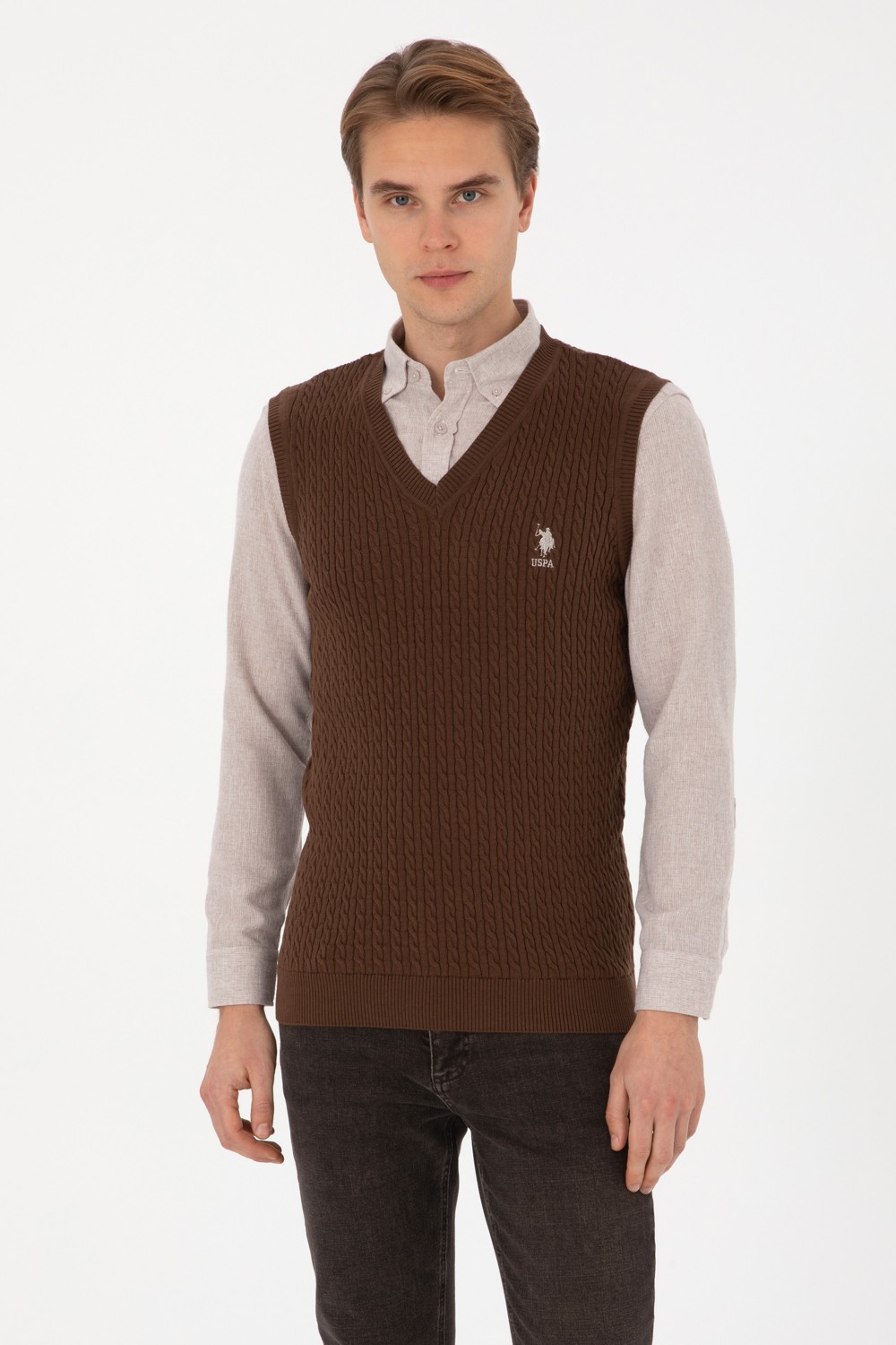 U.S. Polo Assn. Erkek Vizon Süveter 50318160-VR052
