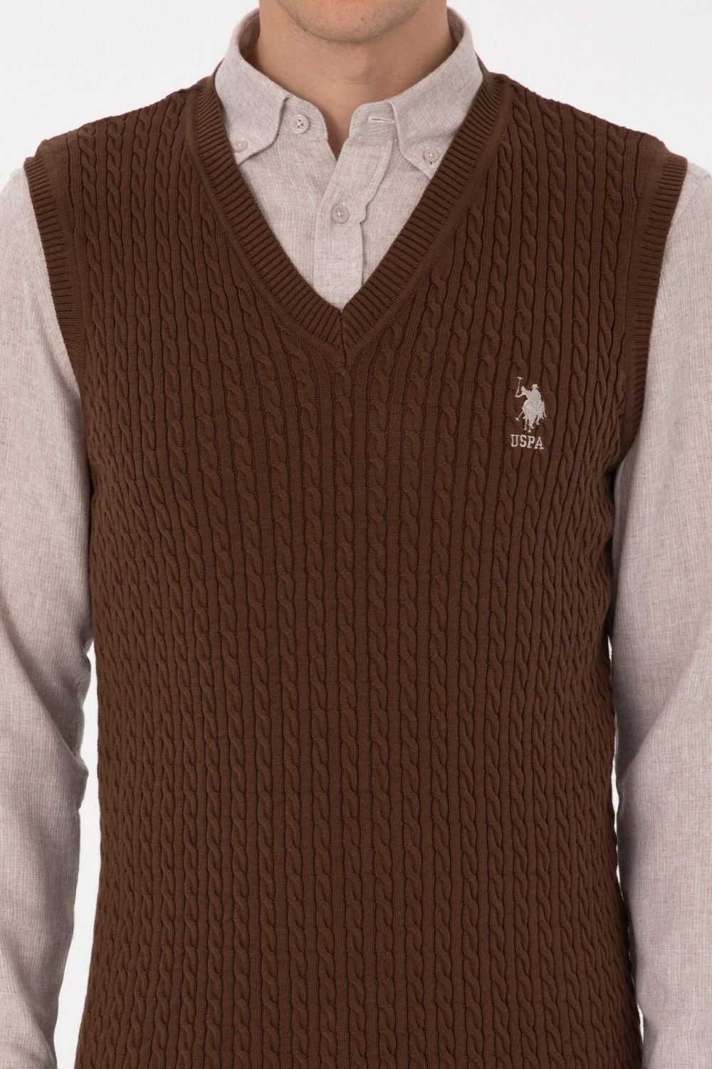 U.S. Polo Assn. Erkek Vizon Süveter 50318160-VR052 görsel 6