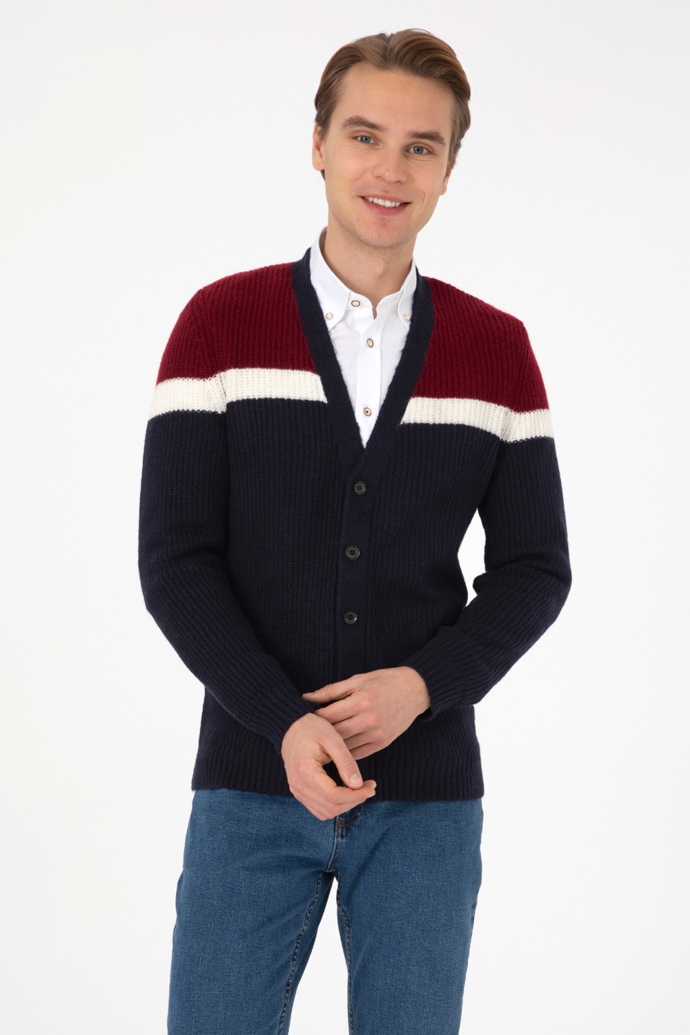 U.S. Polo Assn. Erkek V Yaka Antrasit Triko Hırka 50315033-VR006