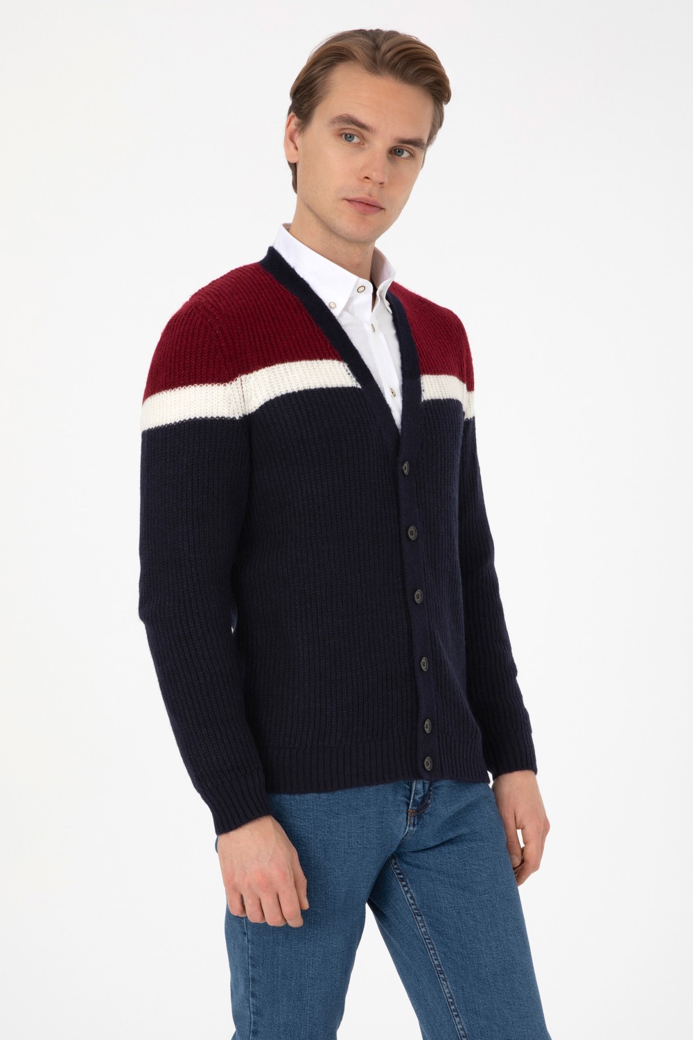 U.S. Polo Assn. Erkek V Yaka Antrasit Triko Hırka 50315033-VR006 görsel 3