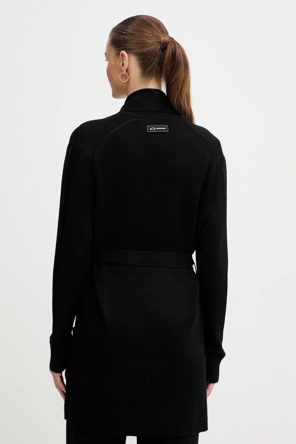 Armani Exchange Kadın Beli Kuşaklı ve Cep Rahat Kesim Uzun Kol Siyah Hırka XW000766 AF13774-UC001 görsel 2
